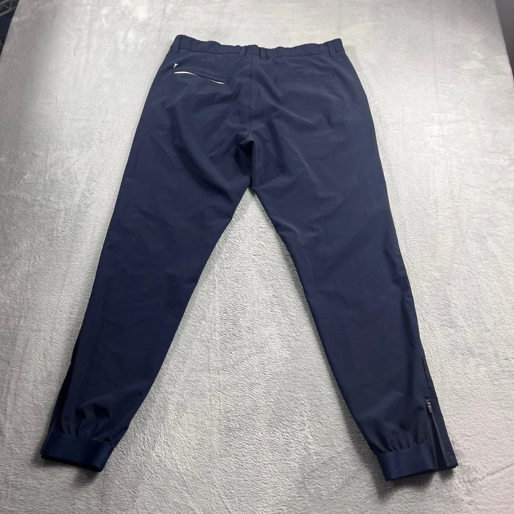 Primo Golf Joggers Men 34 Regular Navy Blue Tapered Performance Pants Zipper Hem